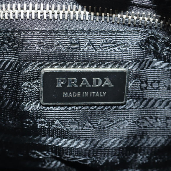 PRADA Shoulder Bag Nylon Black Silver Auth yk20454SAV
