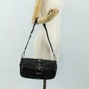 PRADA Shoulder Bag Nylon Black Silver Auth yk20454SAV-28
