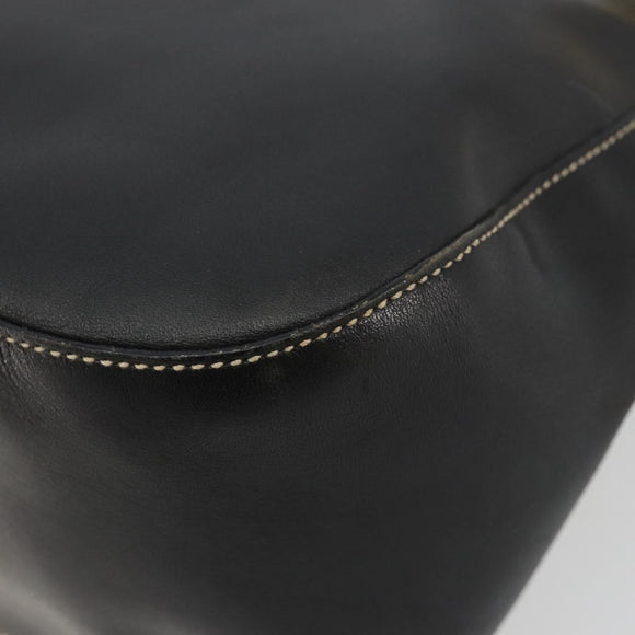 PRADA Umhängetasche Kette Leder Schwarz Gold Auth yk20455A