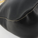 PRADA Umhängetasche Kette Leder Schwarz Gold Auth yk20455A-13