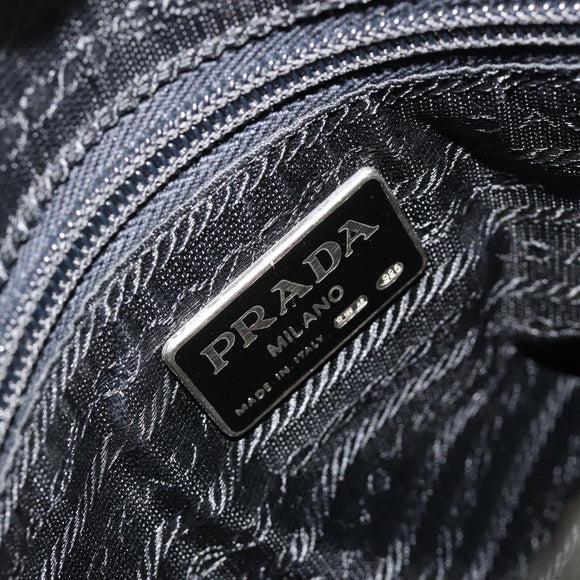 PRADA Umhängetasche Kette Leder Schwarz Gold Auth yk20455A