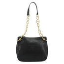 PRADA Umhängetasche Kette Leder Schwarz Gold Auth yk20455A-2
