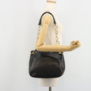 PRADA Umhängetasche Kette Leder Schwarz Gold Auth yk20455A-23
