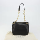 PRADA Umhängetasche Kette Leder Schwarz Gold Auth yk20455A-24