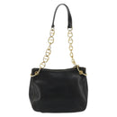 PRADA Umhängetasche Kette Leder Schwarz Gold Auth yk20455A-3