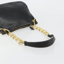 PRADA Umhängetasche Kette Leder Schwarz Gold Auth yk20455A-7