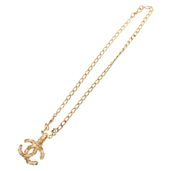 CHANEL COCO Mark Necklace metal Gold Tone CC Auth yk20459M