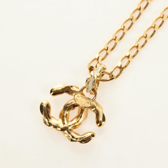 CHANEL COCO Mark Necklace metal Gold Tone CC Auth yk20459M