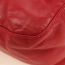 FENDI Mamma Baguette Shoulder Bag Leather Red Silver Auth yk20460SAM-16