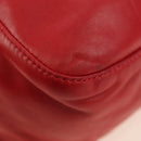 FENDI Mamma Baguette Shoulder Bag Leather Red Silver Auth yk20460SAM-17