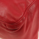 FENDI Mamma Baguette Shoulder Bag Leather Red Silver Auth yk20460SAM-18