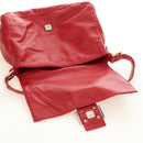 FENDI Mamma Baguette Shoulder Bag Leather Red Silver Auth yk20460SAM-20