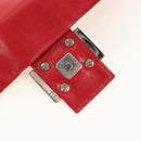FENDI Mamma Baguette Shoulder Bag Leather Red Silver Auth yk20460SAM-9