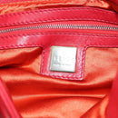 FENDI Mamma Baguette Shoulder Bag Leather Red Silver Auth yk20460SAM-21