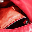 FENDI Mamma Baguette Shoulder Bag Leather Red Silver Auth yk20460SAM-11
