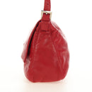 FENDI Mamma Baguette Shoulder Bag Leather Red Silver Auth yk20460SAM-3