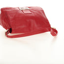FENDI Mamma Baguette Shoulder Bag Leather Red Silver Auth yk20460SAM-7