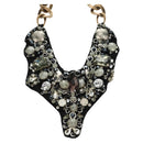 PRADA Bijoux Necklace metal Black Auth yk20461M-1