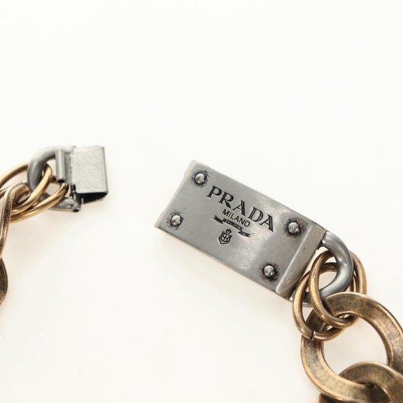 PRADA Bijoux Necklace metal Black Auth yk20461M