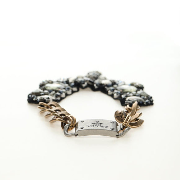 PRADA Bijoux Necklace metal Black Auth yk20461M