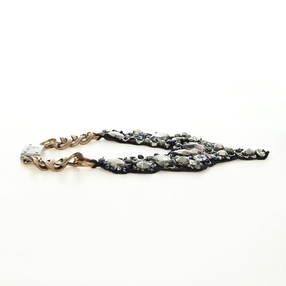 PRADA Bijoux Necklace metal Black Auth yk20461M