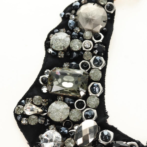 PRADA Bijoux Necklace metal Black Auth yk20461M