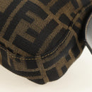 FENDI Zucca Canvas Mamma Baguette Shoulder Bag Black Brown Auth yk20463SM-16