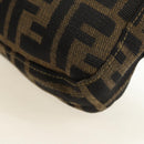 FENDI Zucca Canvas Mamma Baguette Shoulder Bag Black Brown Auth yk20463SM-18