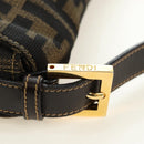 FENDI Zucca Canvas Mamma Baguette Shoulder Bag Black Brown Auth yk20463SM-19