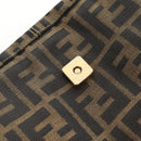 FENDI Zucca Canvas Mamma Baguette Shoulder Bag Black Brown Auth yk20463SM-22