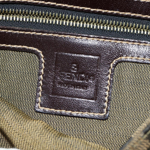 FENDI Zucca Canvas Mamma Baguette Shoulder Bag Black Brown Auth yk20463SM