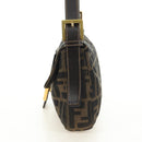 FENDI Zucca Canvas Mamma Baguette Shoulder Bag Black Brown Auth yk20463SM-3