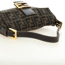 FENDI Zucca Canvas Mamma Baguette Shoulder Bag Black Brown Auth yk20463SM-7