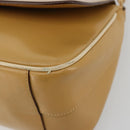 PRADA Shoulder Bag Leather Beige Gold Auth yk20464-10