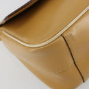 PRADA Shoulder Bag Leather Beige Gold Auth yk20464-14
