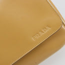 PRADA Shoulder Bag Leather Beige Gold Auth yk20464-17
