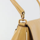 PRADA Shoulder Bag Leather Beige Gold Auth yk20464-9