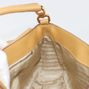 PRADA Shoulder Bag Leather Beige Gold Auth yk20464-20