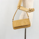 PRADA Shoulder Bag Leather Beige Gold Auth yk20464-24