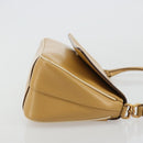 PRADA Shoulder Bag Leather Beige Gold Auth yk20464-3