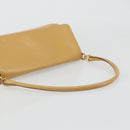 PRADA Shoulder Bag Leather Beige Gold Auth yk20464-7