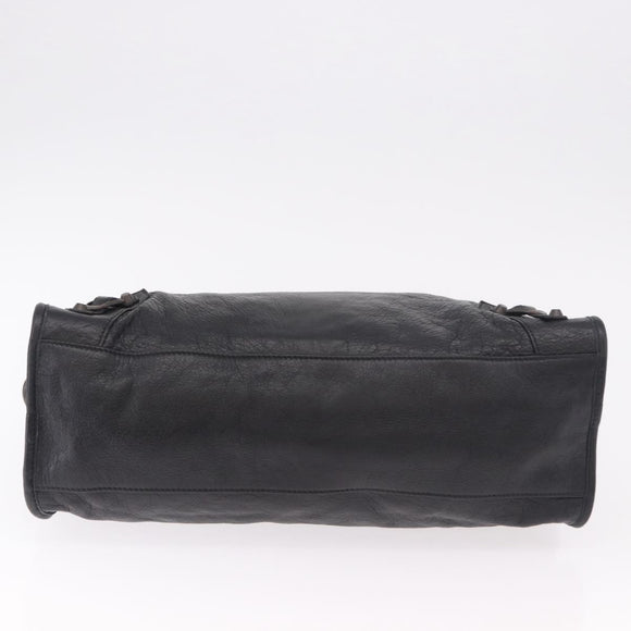 BALENCIAGA The City Graffiti Hand Bag Leather 2way Black 115748 Auth yk20465SAM