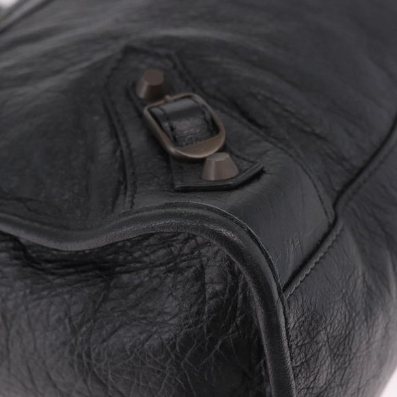BALENCIAGA The City Graffiti Hand Bag Leather 2way Black 115748 Auth yk20465SAM