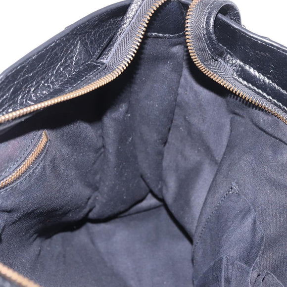 BALENCIAGA The City Graffiti Hand Bag Leather 2way Black 115748 Auth yk20465SAM