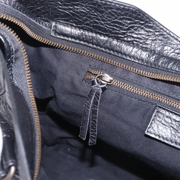 BALENCIAGA The City Graffiti Hand Bag Leather 2way Black 115748 Auth yk20465SAM