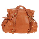 Miu Miu Hand Bag Leather 2way Orange Gold Auth yk20466SAM-1