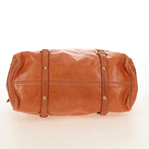 Miu Miu Hand Bag Leather 2way Orange Gold Auth yk20466SAM