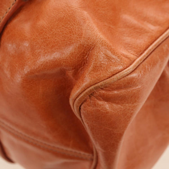 Miu Miu Hand Bag Leather 2way Orange Gold Auth yk20466SAM