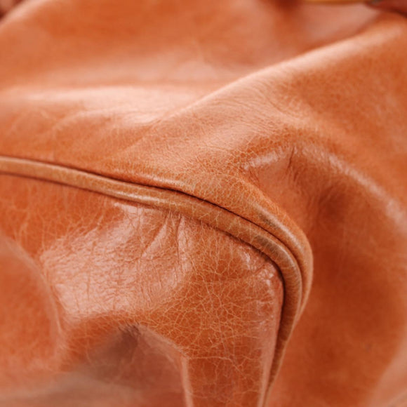 Miu Miu Hand Bag Leather 2way Orange Gold Auth yk20466SAM