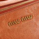 Miu Miu Hand Bag Leather 2way Orange Gold Auth yk20466SAM-20